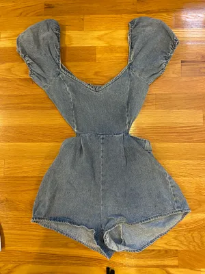Boutique Jean Romper Blue thumbnail 1