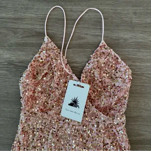 NWT Here Comes The Sun Pink Velvet Sequin Dress, Size Small thumbnail 3