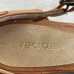 Aerosoles Rick Sand Brown‎ Leather Woven Ankle Strap Kitten Heels Womens 9.5 M thumbnail 7