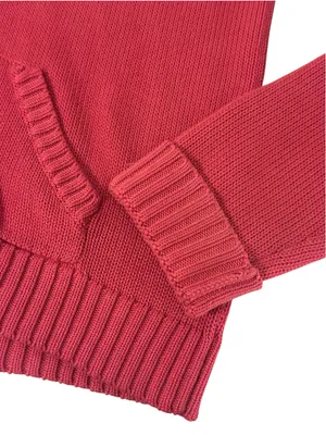 Polo Ralph Lauren Full-Zip Knit Sweater Hoodie Size XL Red Cotton thumbnail 3