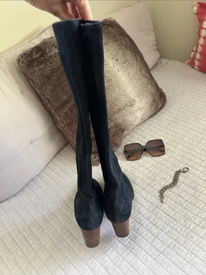 Cole Haan Cassidy Tall black suede heeled boot nike air 9 boho thumbnail 12