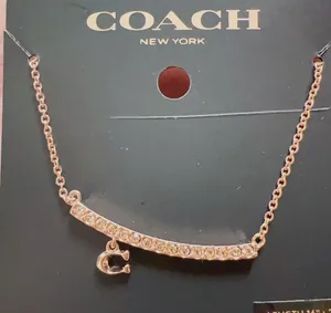 Coach RoseGold Pave Signature Bar Necklace 91431 NWT thumbnail 6