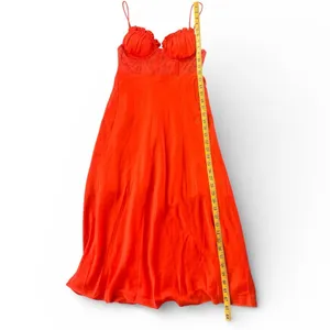 Sage + Paige Red-Orange Lace Corset Midi Dress - Size‎ M thumbnail 7