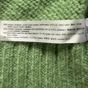 Zara Knit Sweater Open Front Long Sleeve Cardigan Size Small Green thumbnail 4