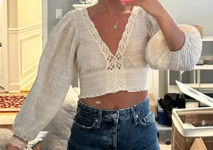 White long sleeve blouse thumbnail 1