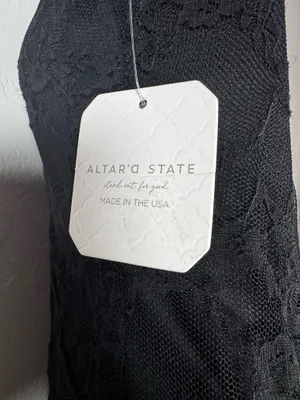 Altar'd State Strapless Black Lace Midi Dress Size Large thumbnail 10