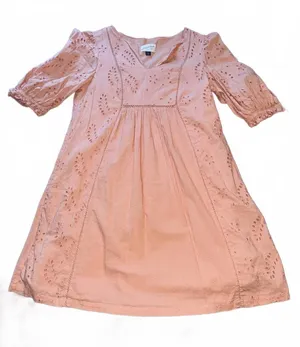 Boho Cottagecore Universal Thread Peach Eyelet Peasant Dress Size S thumbnail 1