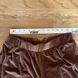Luukse Coffee Brown Wide Leg Bell Bottom Flare Velvet Pants‎ Medium Pull On thumbnail 5