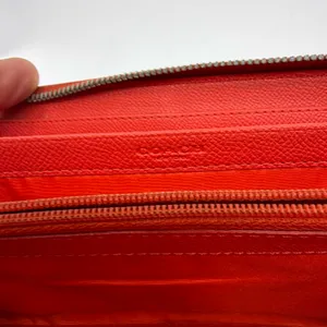 Coach Signature C Zip Around Brown Coated Canvas Wallet thumbnail 6