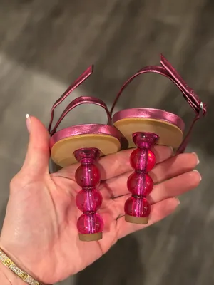 Zara Metallic Pink Strappy Heeled Sandals thumbnail 6