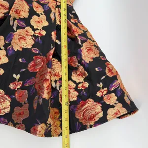 Mac‎ Duggal Floral Brocade Cocktail Dress Black Gold Metallic Sweetheart Mini 0 thumbnail 7