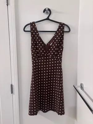 Brown Polka Dot Nellie Mini Dress Princess Polly thumbnail 2