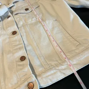 Marine Layer Women's Cream Denim Jean Jacket Embroidered Shoulder White Medium thumbnail 12