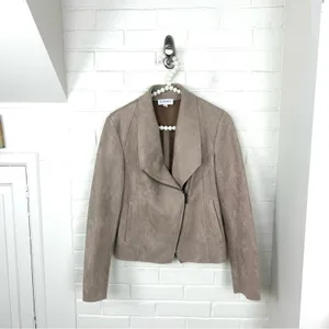 Carmen Carmen Marc Valvo Faux Suede Leather Moto Jacket Size S thumbnail 3