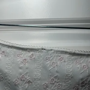 Garage Women White Pink Floral Mesh Mini Skirt Lettuce Hem Bow Detail Large thumbnail 7