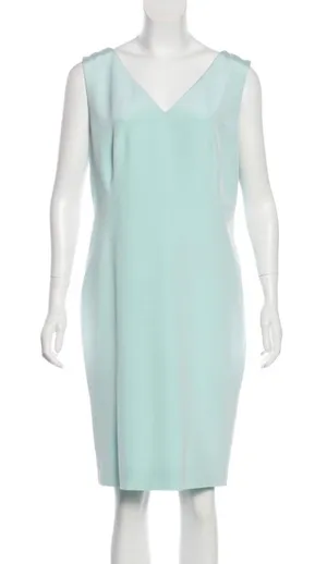 Pamella Roland mint sheath‎ dress light blue green sleeveless thumbnail 1