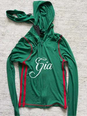 I.AM.GIA Green Zip-Front Crop Hoodie & Flared Track Pants (Size XS) thumbnail 3