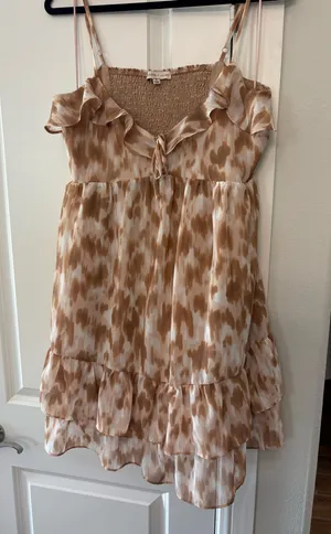 Brown Print Dress thumbnail 1