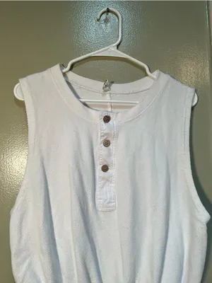 Intimately Free People Women's Size Medium Peek Aye Bodysuit White Half Button thumbnail 5