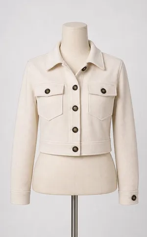 MELLODAY Soft Light Beige Button Jacket thumbnail 1