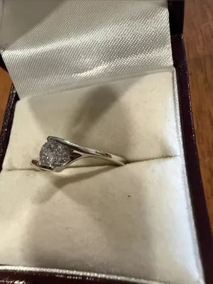 Sterling-Inspired Silver Twist Ring with Clear Center Stone Size 6 3/4 thumbnail 3