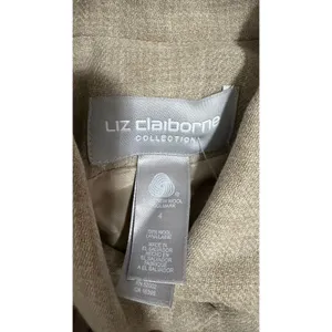 Liz Claiborne Collection Tan 100% Wool Hidden Button Blazer LCMU1144 Women 4 NEW thumbnail 2