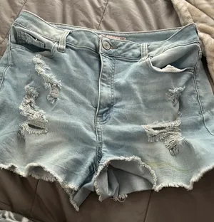 SO super high waisted ripped jean shorts thumbnail 1