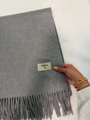 Halara Knit Fringe Casual Scarf Grey Cozy + Soft Winter Vacation thumbnail 3