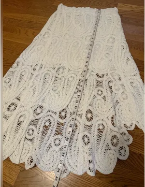White Lace Two-Piece Skirt Set - Women's Summer Outfit size M thumbnail 16