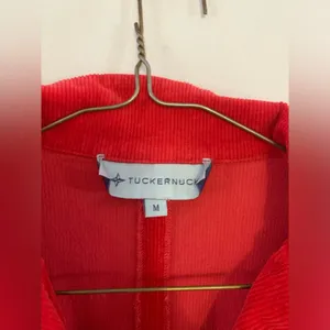 Tuckernuck Clifton Vneck Dress Casual Corduroy Classic Red Pink Long Sleeve M thumbnail 6