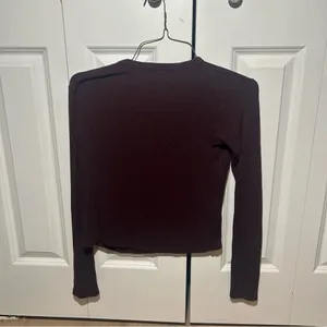 Brandy Melville Burgundy Henley thumbnail 3