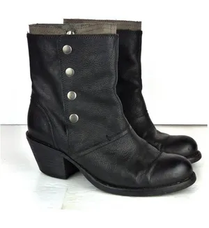 Luxury Rebel Beck Military Boots Women 38.5 8.5US Black Leather Moto Sleaze Rock thumbnail 1