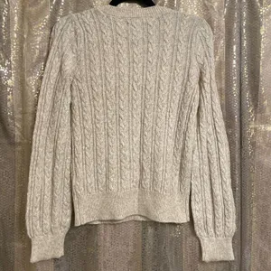 Abercrombie & Fitch Neutral Grandpa Knit Cotton Acrylic Chunky Sweater XS thumbnail 2