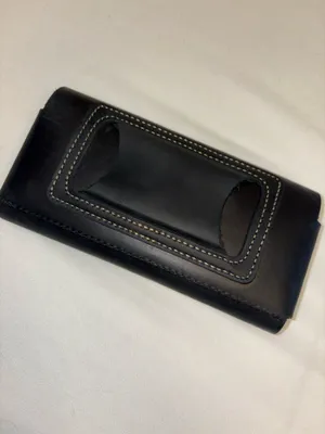 Cellphone case made to fit on belt magnetic closure inside pocket for cards thumbnail 2