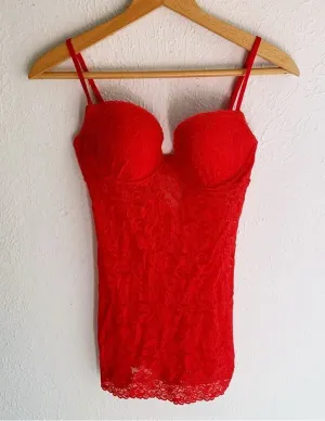 VICTORIA'S SECRET The Lacie Red Push Up Slip Sz Medium thumbnail 1