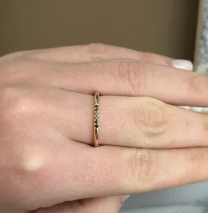 Mejuri 14k black diamond line ring yellow gold thumbnail 2
