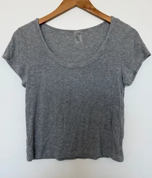 Love Charm Classic Scoop Neck Gray Women's Top thumbnail 1