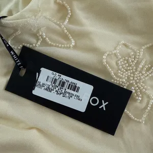 White Fox Mini Dress Beaded Sequins Cowl Neck Between The Lines Size XS Cream thumbnail 5