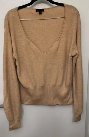 EUC J.Crew Wide V Neck Sweater | Soft Casual Knit Pullover thumbnail 1