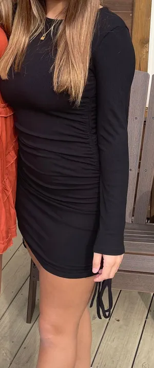 Black Long Sleeve Bodycon Mini Dress thumbnail 1