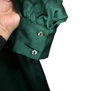 She + Sky‎ Donna Satin Mini Dress Emerald Green Collared Long Sleeve NWT Size S thumbnail 12