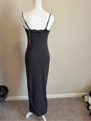 NWT Skims fits everybody long lace slip dress size large in onyx thumbnail 8