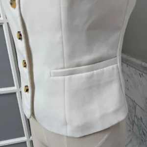 J.Crew Maia Scoopneck Vest Crepe Suiting Classic Minimalist Ivory 2 thumbnail 2