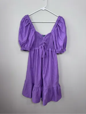 Farm Rio Puff Sleeve Linen Blend Mini Dress thumbnail 2