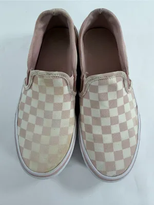 Vans Classic Slip On‎ Checkerboard Blush Pink Canvas Skater Shoes Womens 6.5 thumbnail 4