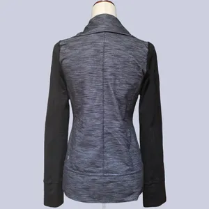 Lululemon Daily Yoga Denim Jacket Blue Grey and Black Zip Up Long Sleeve thumbnail 2