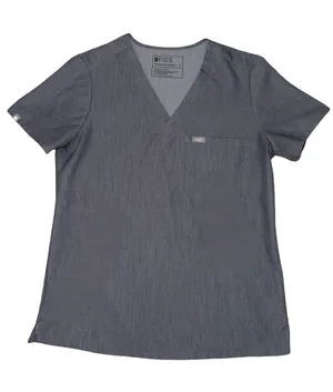 FIGS Technical Collection Gray Scrub Top Women’s Small V Neck Medical Uniform thumbnail 1