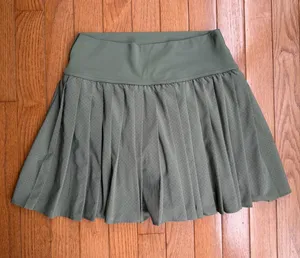 OFFLINE by Aerie Olive Green Pleated Tennis Skort Perforated High Waist Small S thumbnail 1