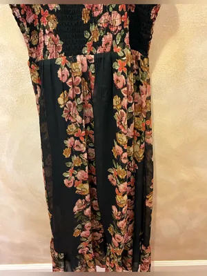 Women’s Maurices Black Floral Sleeveless Maxi Dress - Bkack Floral Size Small thumbnail 6