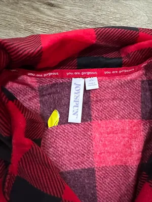 Women’s fleece Red & Black Buffalo Plaid Pajama Set thumbnail 2
